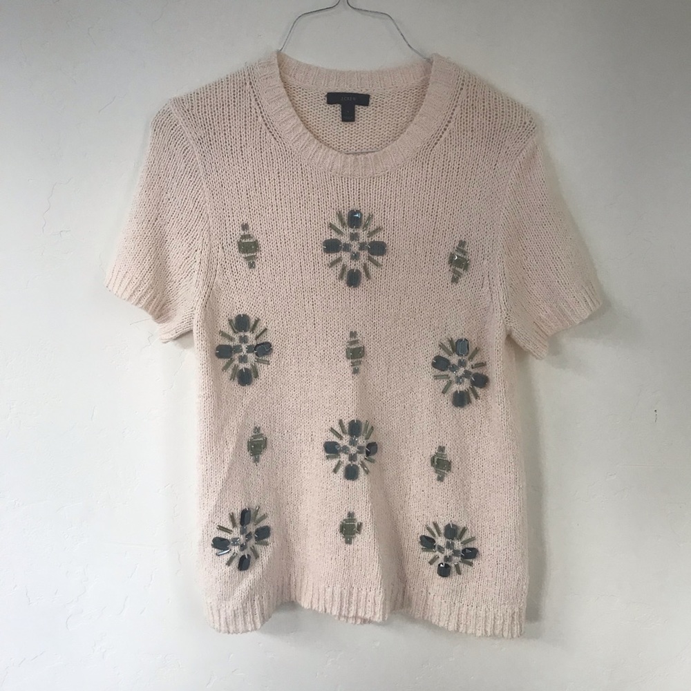 J Crew Sweater Tee with Embellishments